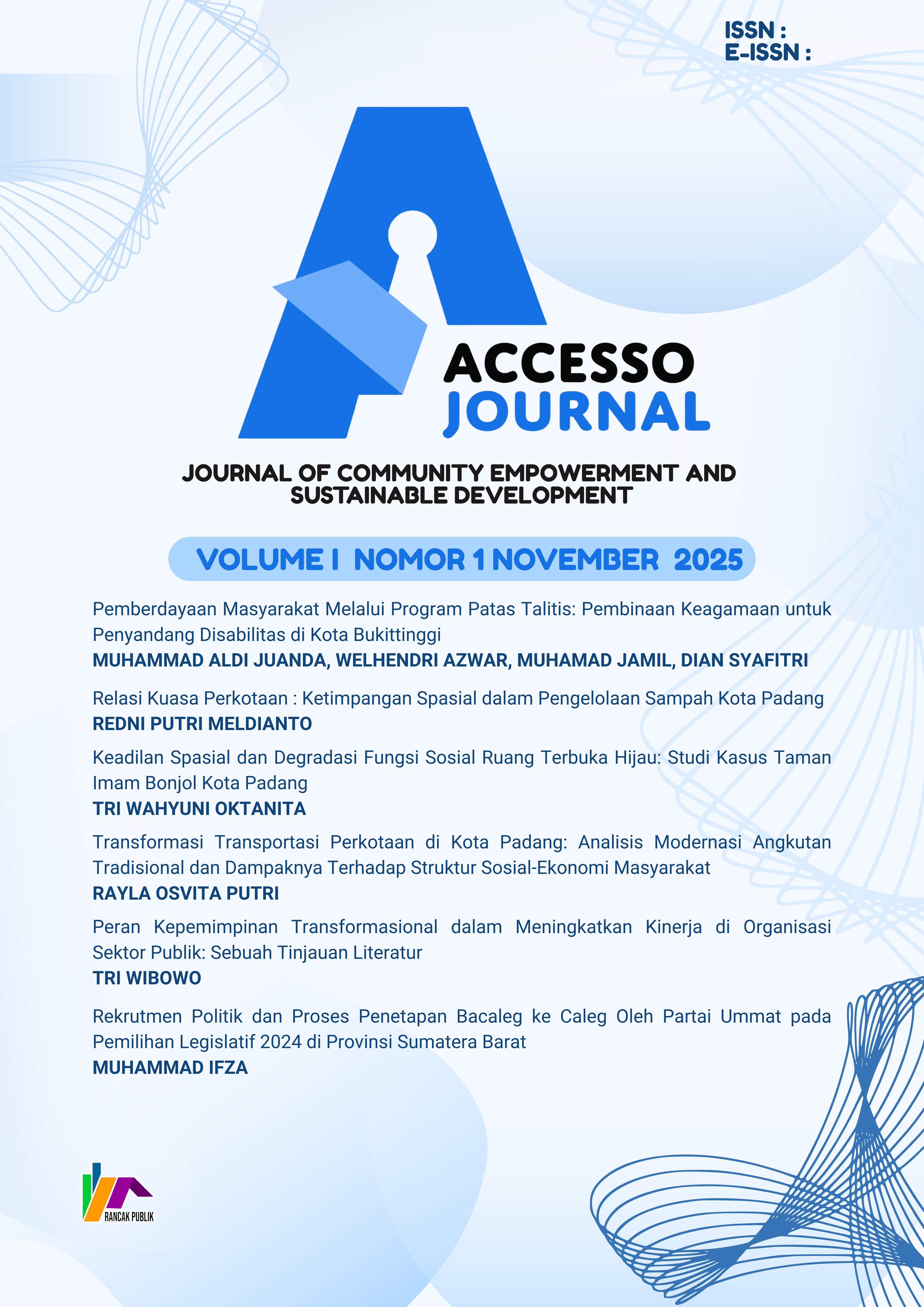 Cover Accesso Journal Vol. 1 No.1 November 2025